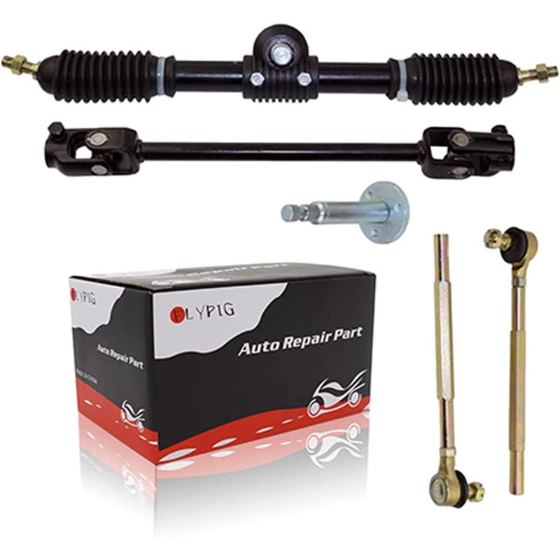 FLYPIG 445mm Steering Shaft Tie Rods Rack Kit 110cc Go Kart Adjustable Shaft Gear Rack Pinion Tie Rod Rack Parts Assembly For 110cc Quad Parts - Image 1